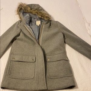Grey winter Jacket with Fur Hood